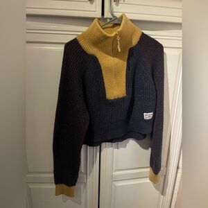 BDG Women's Sweater in Navy and Mustard